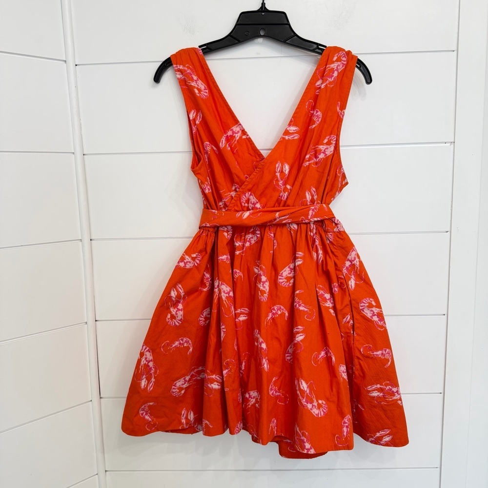 Anthropologie Maeve Mainely Lobster Wrap Dress red 23685 - Picture 5 of 11